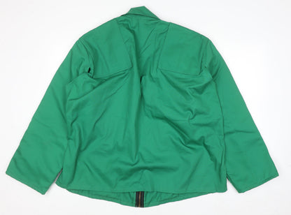 Wear2Work Men's Green L Workwear Jacket Full Zip Collared Twill Cotton Blend