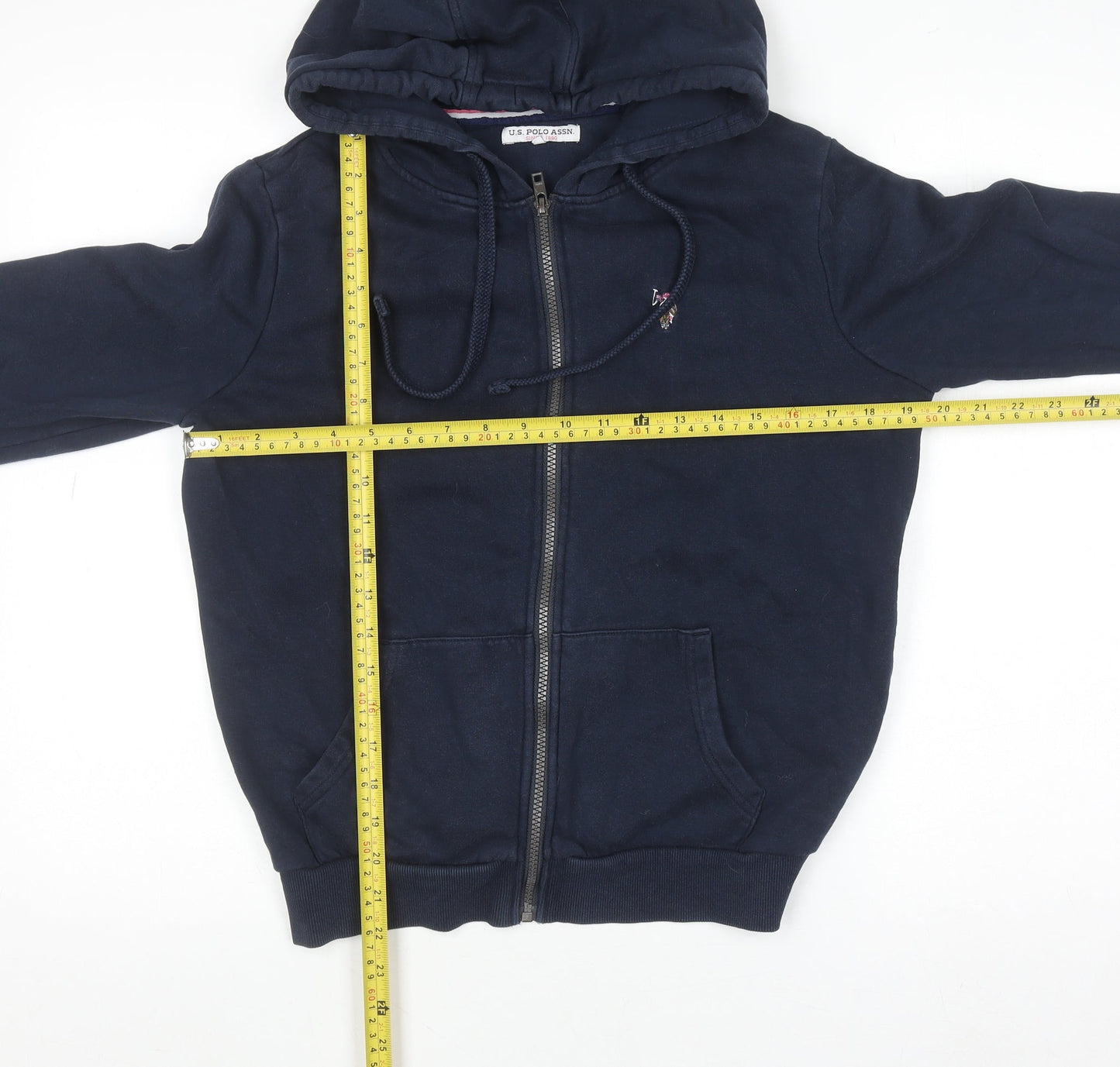 Womens UK Size S U.S. Polo Assn. Blue Full Zip Hoodie