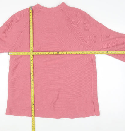 Principles by Ben de Lisi Women's Pink Mock Neck 3/4 Sleeve Knit Jumper Size 18