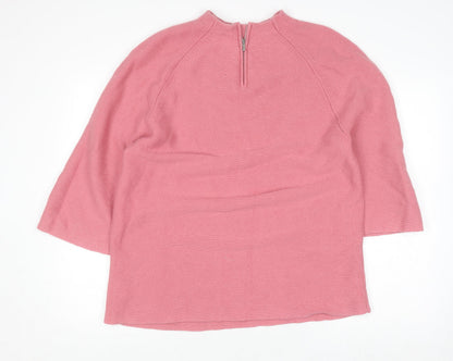 Principles by Ben de Lisi Women's Pink Mock Neck 3/4 Sleeve Knit Jumper Size 18