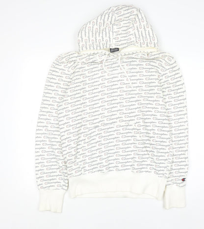 Mens UK Size M Champion White Pullover Hoodie