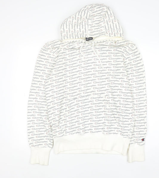 Mens UK Size M Champion White Pullover Hoodie