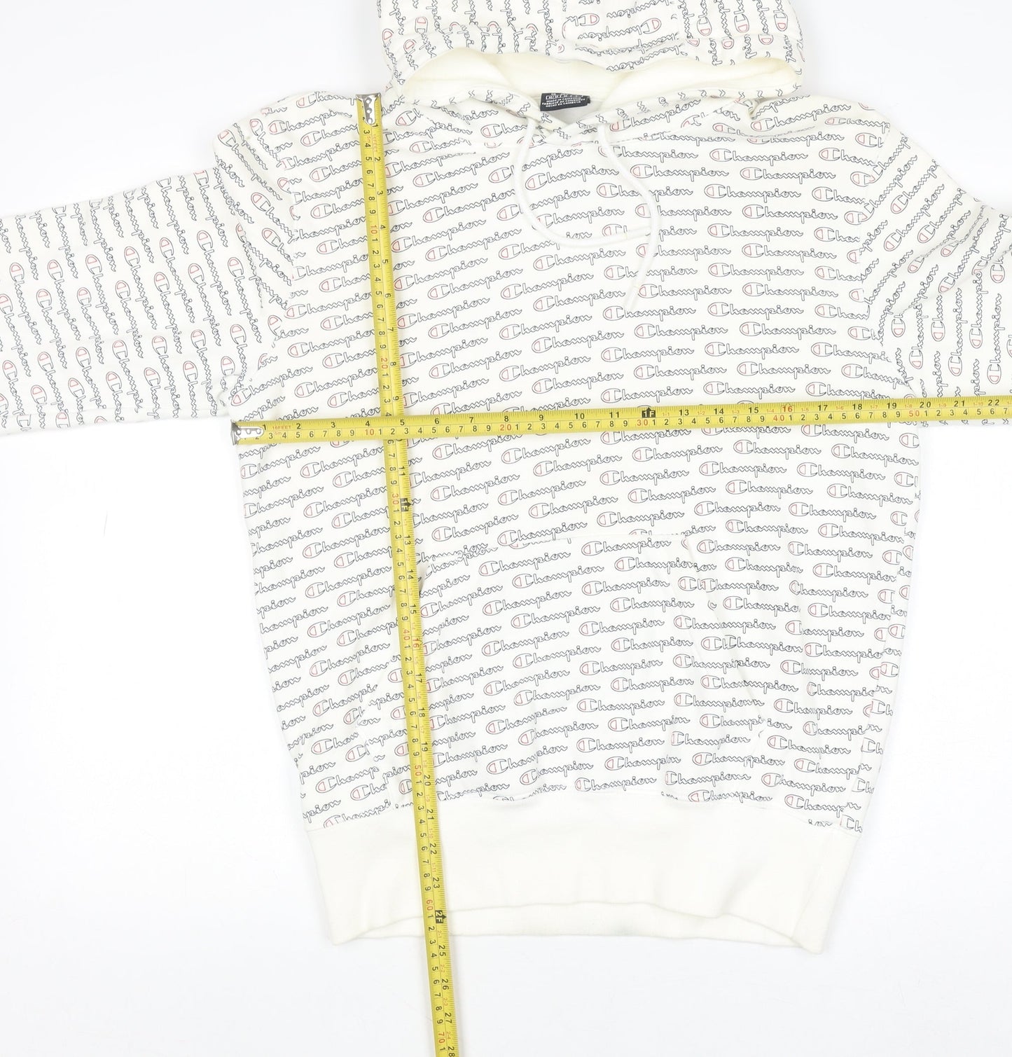 Mens UK Size M Champion White Pullover Hoodie