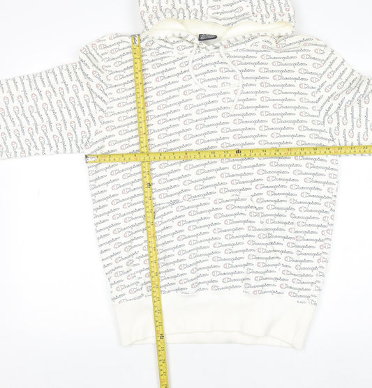 Mens UK Size M Champion White Pullover Hoodie