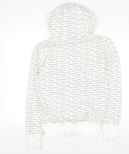 Mens UK Size M Champion White Pullover Hoodie