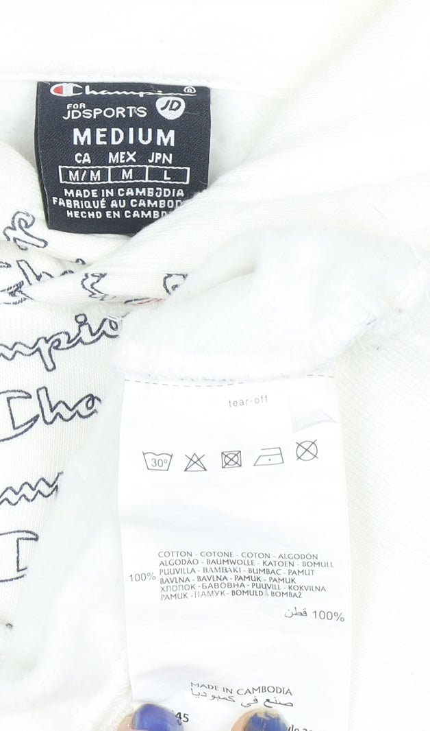Mens UK Size M Champion White Pullover Hoodie