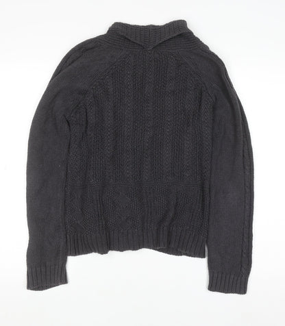 Marks and Spencer Women’s Grey Cable Knit V-Neck Cardigan Size 8