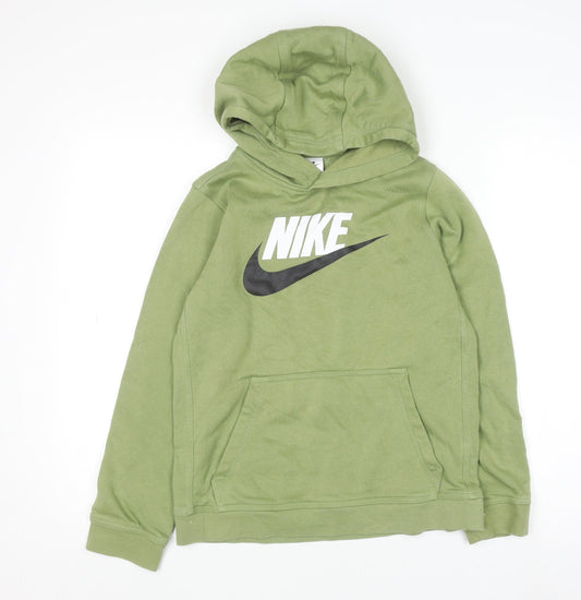 Womens UK Size L Nike Green Pullover Hoodie