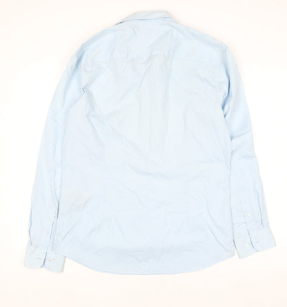 Jack & Jones Men's Blue Long Sleeve Button-Up Shirt Size L