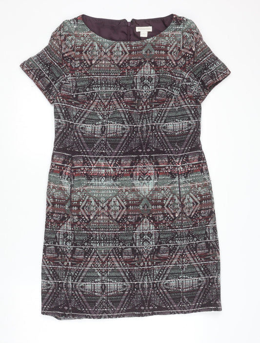 Monsoon Womens Multicoloured Size 10 Shift Dress Short Sleeve