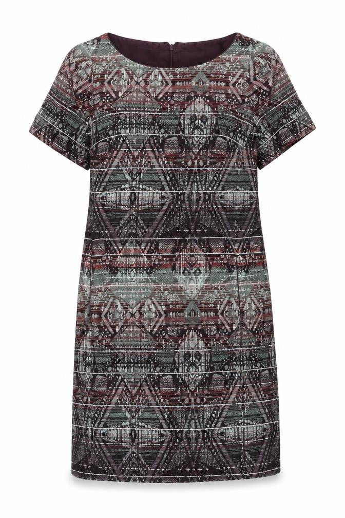 Monsoon Womens Multicoloured Size 10 Shift Dress Short Sleeve