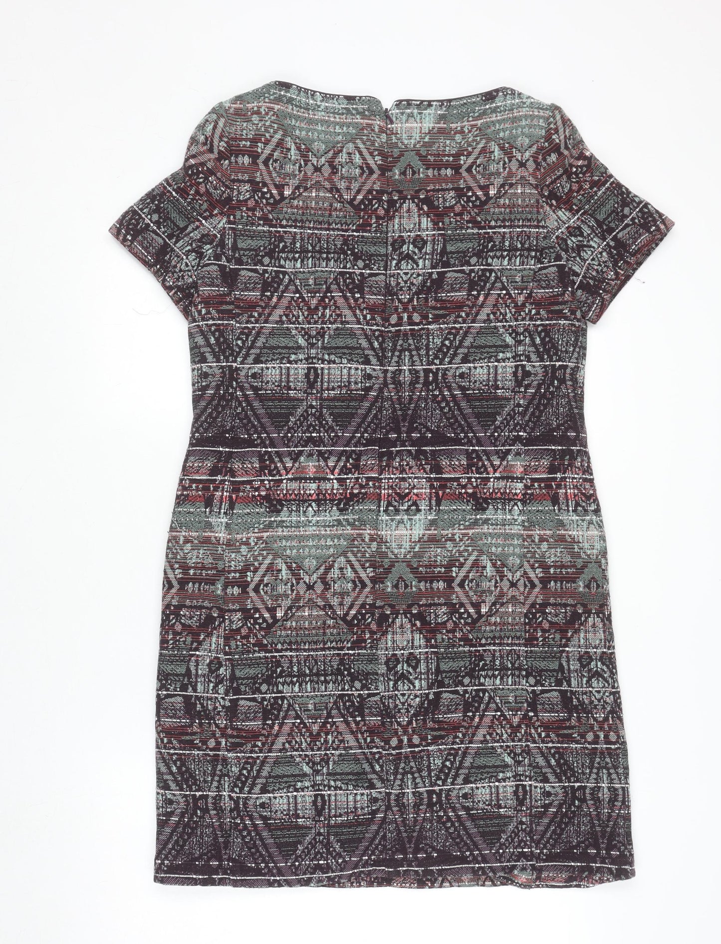 Monsoon Womens Multicoloured Size 10 Shift Dress Short Sleeve