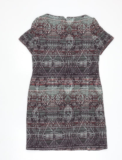 Monsoon Womens Multicoloured Size 10 Shift Dress Short Sleeve