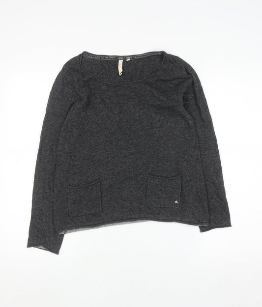White Stuff Women’s Grey Crew Neck Wool Blend Pullover Jumper Size M