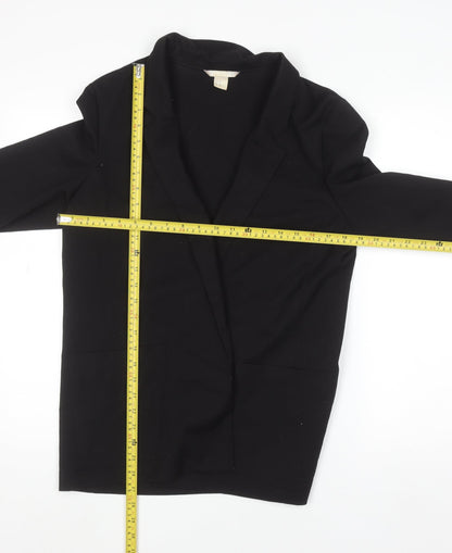 H&M Women’s Black Regular Fit Mid-Length Blazer Size 12