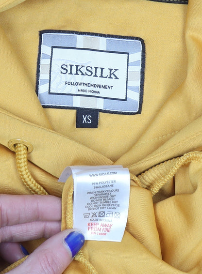 Womens UK Size XS SikSilk Yellow Pullover Hoodie