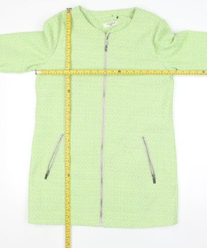 Threadbare Women Green Mid-Length Zip Tweed Coat Size 12