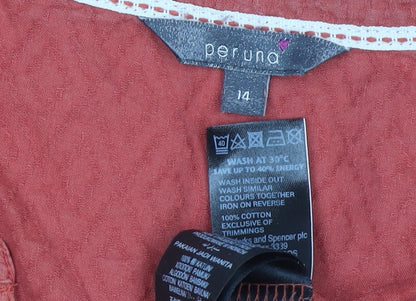 Womens UK Size 14 Marks and Spencer Red Tunic Blouse