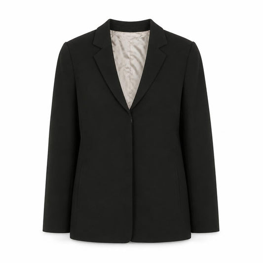Jigsaw Women's Black Wool Blend Blazer Jacket Size 8 Classic Lined