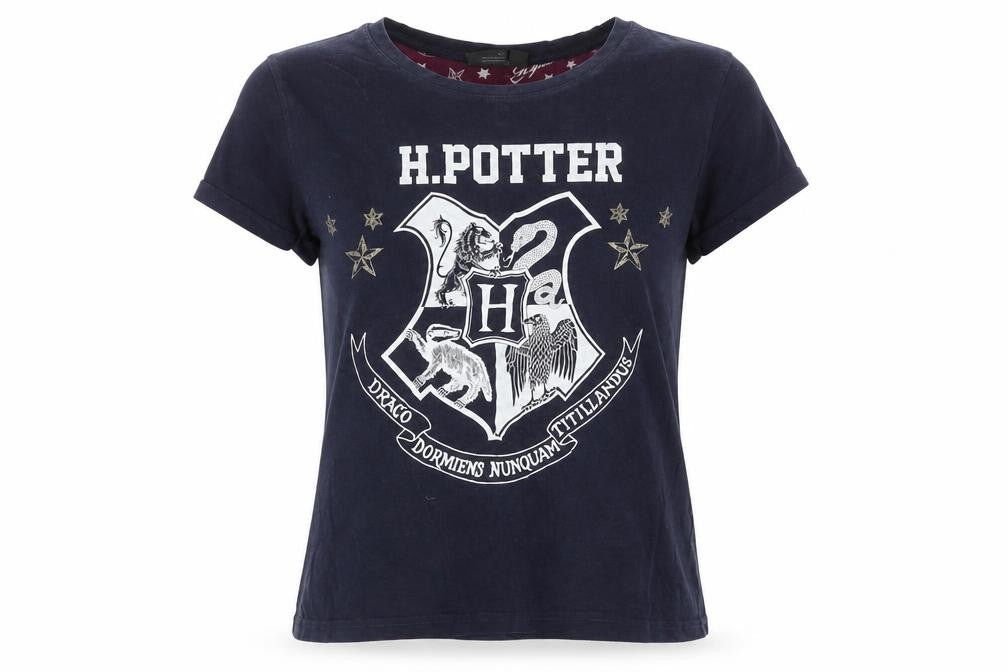 Harry Potter Womens Blue XL Cotton Short Sleeve Pyjama Top