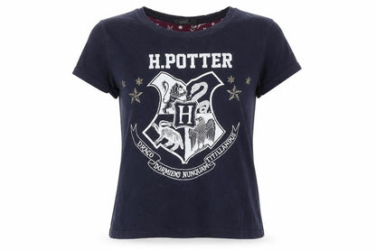 Harry Potter Womens Blue XL Cotton Short Sleeve Pyjama Top