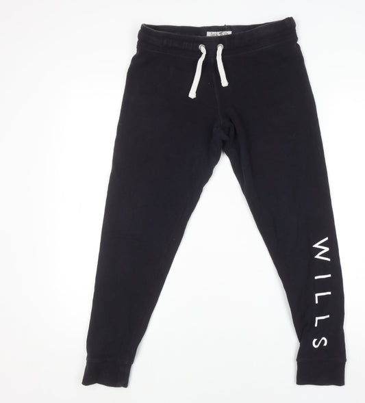 Jack Wills Women's Black Jogger Sweatpants UK 12 Cotton Blend