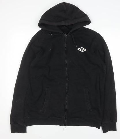 Mens UK Size XL Umbro Black Full Zip Hoodie
