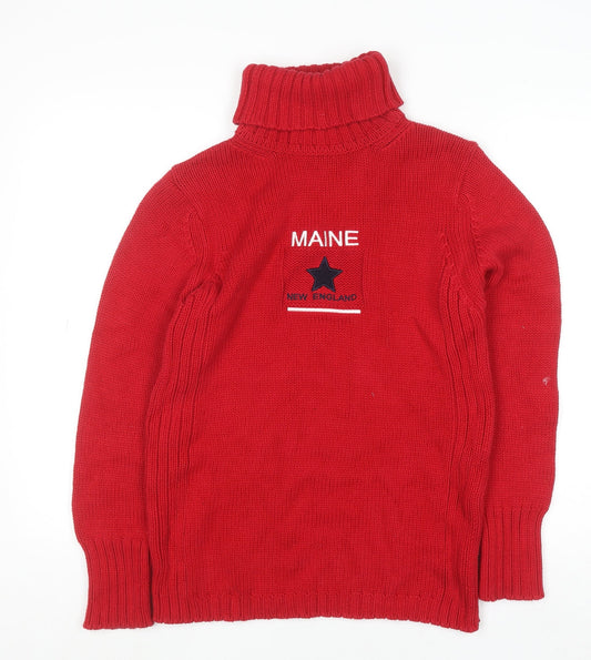 Womens UK Size S Maine New England Red Pullover Jumper