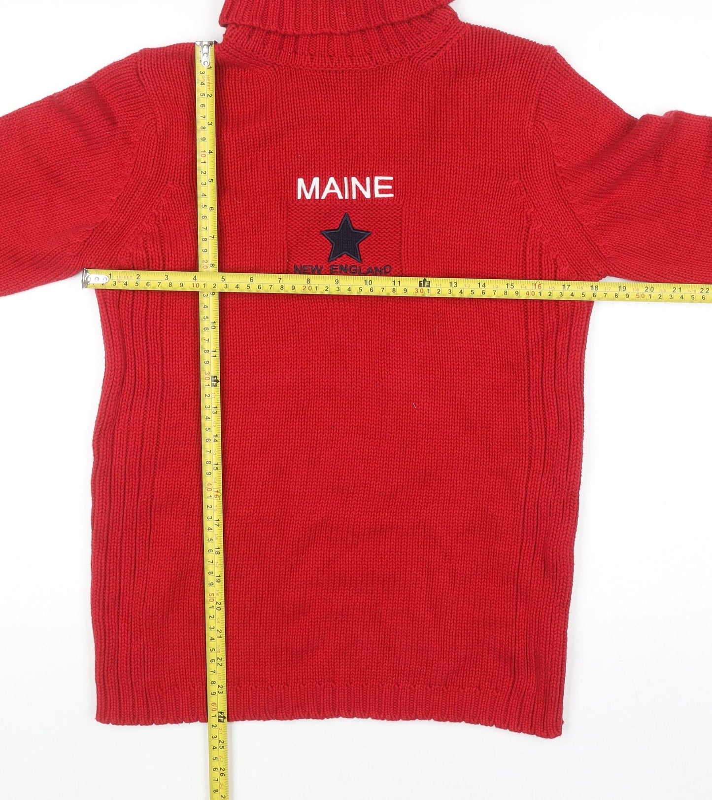 Womens UK Size S Maine New England Red Pullover Jumper