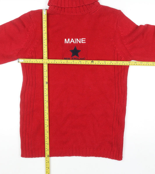 Womens UK Size S Maine New England Red Pullover Jumper