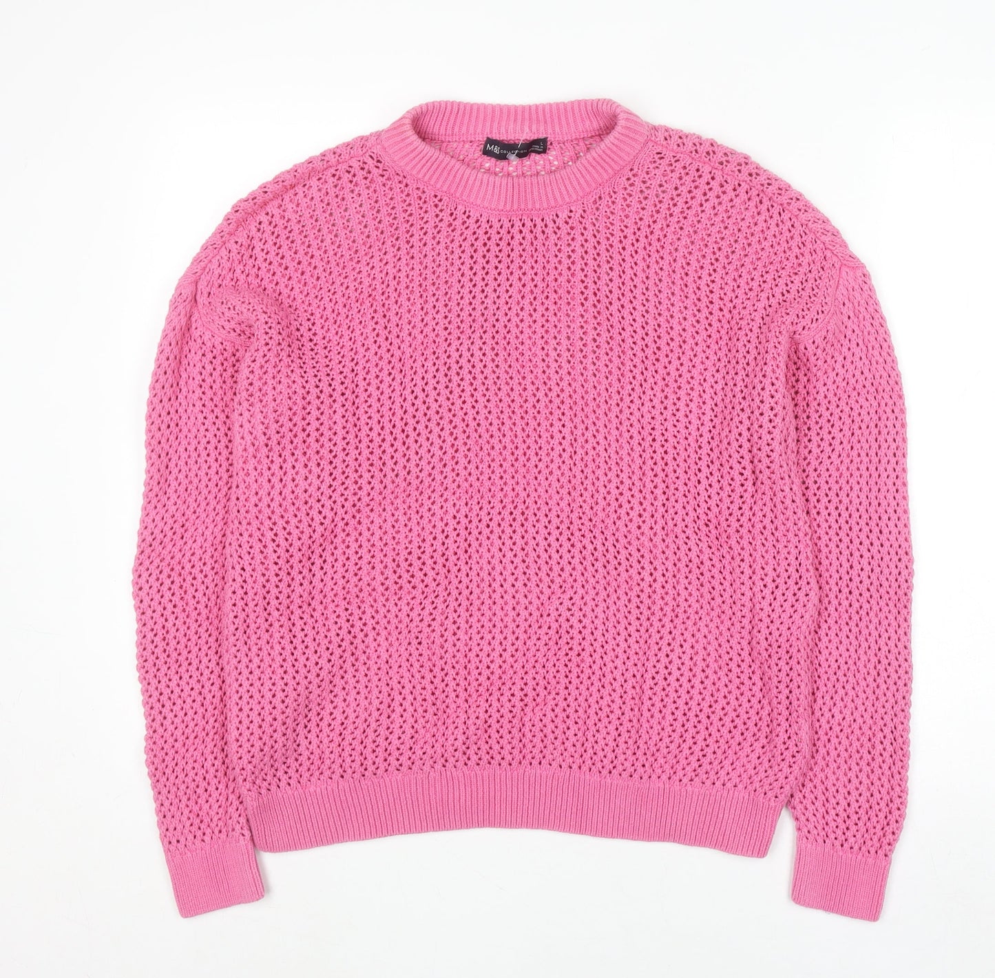 Womens UK Size L Marks and Spencer Pink Pullover Jumper