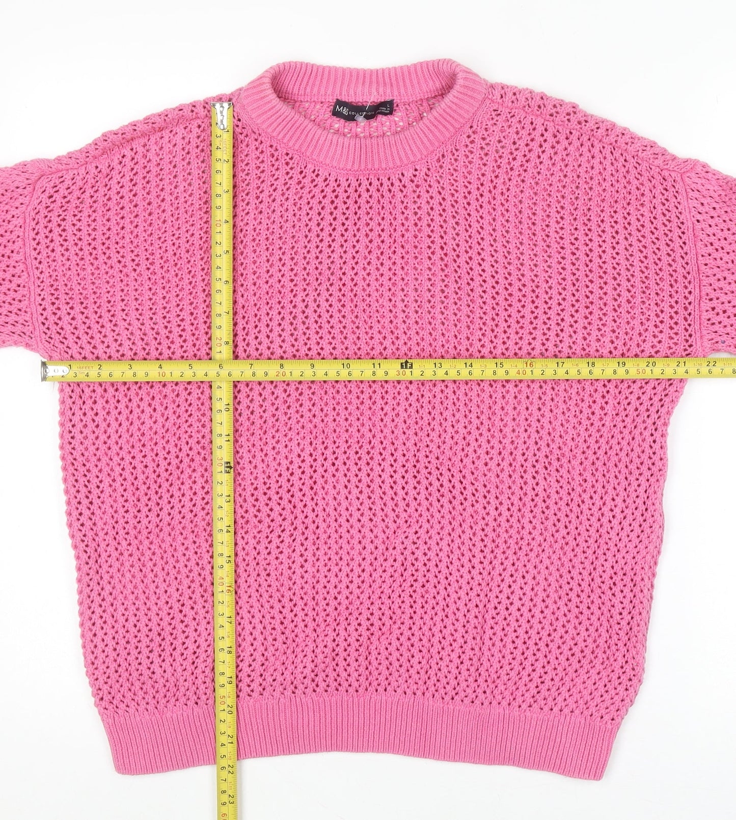 Womens UK Size L Marks and Spencer Pink Pullover Jumper