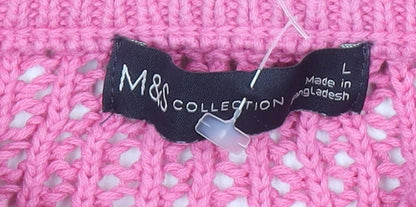 Womens UK Size L Marks and Spencer Pink Pullover Jumper