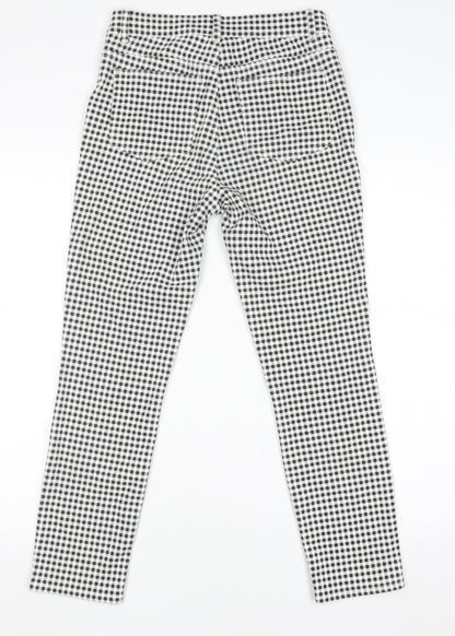 Uniqlo Women Black Check Slim Fit Stretch Cotton Leggings S