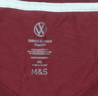 Marks and Spencer Mens Red Volkswagen Transporter Long Sleeve Cotton Top 2XL