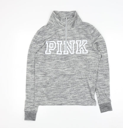Womens UK Size XS Victoria’s Secret PINK Grey Pullover Sweatshirt