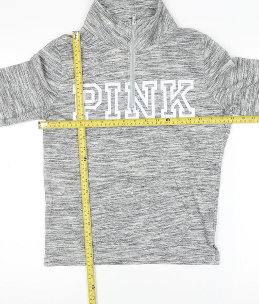 Womens UK Size XS Victoria’s Secret PINK Grey Pullover Sweatshirt