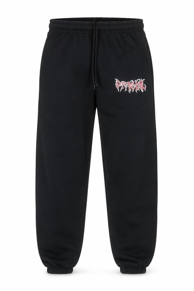 Front view of boohooMAN Men’s Black Fleece Jogger Sweatpants, size M, Regular Fit