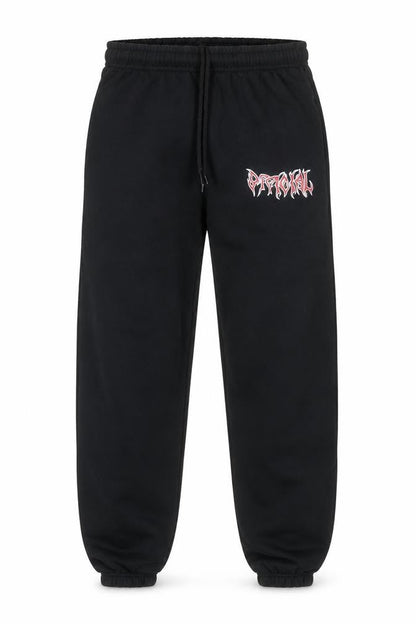 Front view of boohooMAN Men’s Black Fleece Jogger Sweatpants, size M, Regular Fit