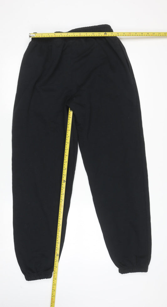 boohooMAN Men’s Black Fleece Jogger Sweatpants Size M Regular Fit