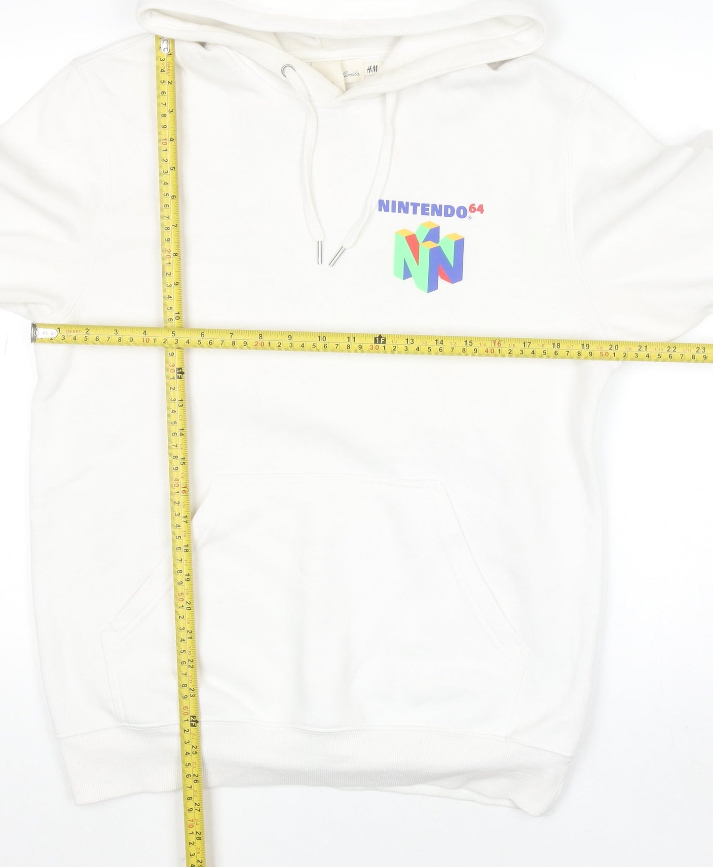 Mens UK Size S H&M White Pullover Hoodie