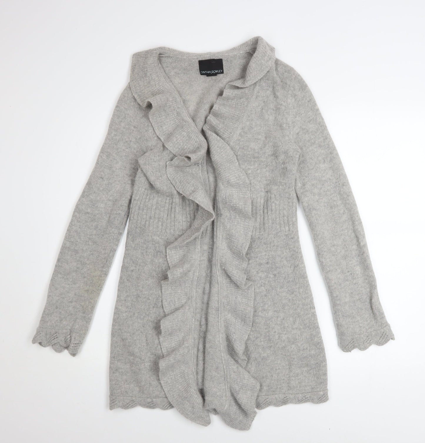 Womens UK Size M Cynthia Rowley Grey Cardigan Jumper