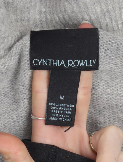 Womens UK Size M Cynthia Rowley Grey Cardigan Jumper