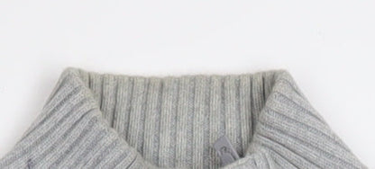 Duck and Cover Mens Grey High Neck Button Pullover Jumper L
