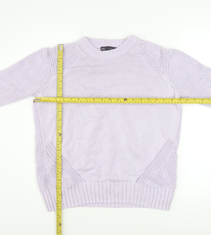 Marks and Spencer Women’s Purple Cotton Crew Neck Jumper Size S