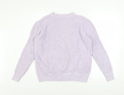Marks and Spencer Women’s Purple Cotton Crew Neck Jumper Size S