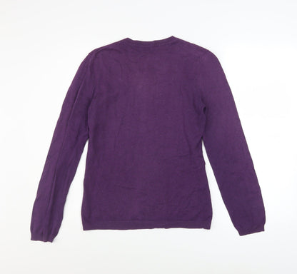 Womens UK Size S Jackpot Purple Cardigan Jumper