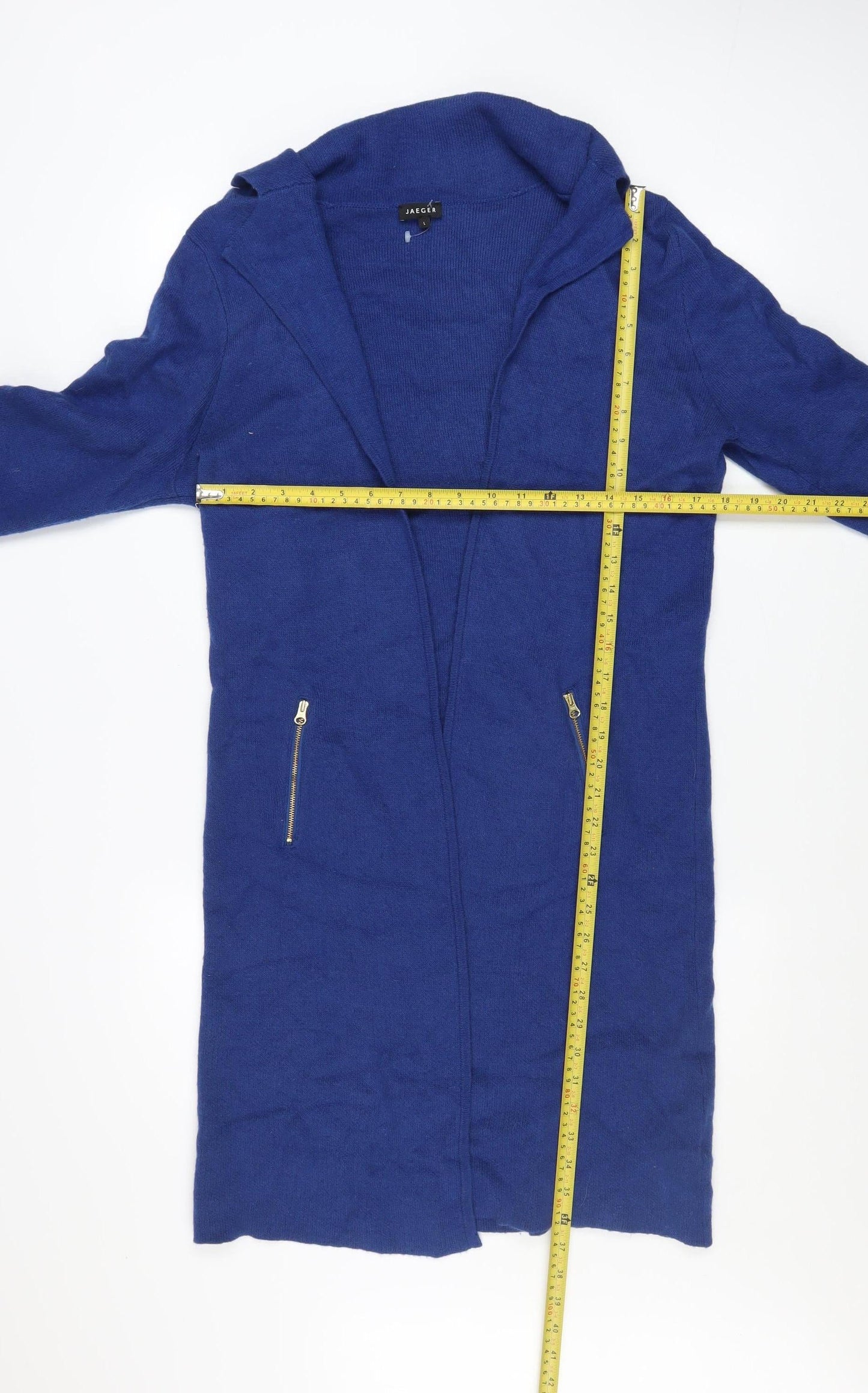 Womens UK Size L Jaeger Blue Cardigan Jumper