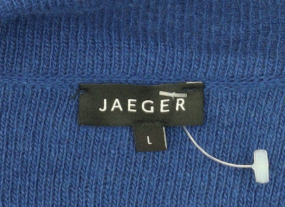 Womens UK Size L Jaeger Blue Cardigan Jumper