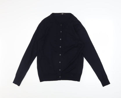 Womens UK Size M Uniqlo Black Cardigan Jumper